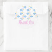 レインボーカラフルクラウドサンキュー誕生日 ラウンドシール (バッグ)