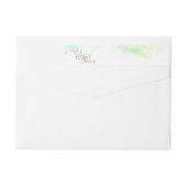 レインボーカラフルクラウドベビーシャワー差出人住所 ラップアラウンドラベル (裏面)