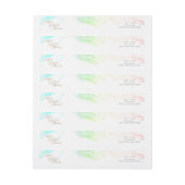 レインボーカラフルクラウドベビーシャワー差出人住所 ラップアラウンドラベル (シート)