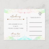 レインボーカラフルクラウド写真誕生のお知らせ 案内ポストカード (裏面)