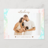 レインボーカラフルクラウド写真誕生のお知らせ 案内ポストカード (正面)