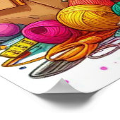 レインボーカラフルクラフトガールウォールポスタープリント ポスター (角)