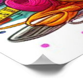 レインボーカラフルクラフトガールウォールポスタープリント ポスター (角)