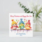 レインボーカラフルクリスマスバード シーズンカード (スタンド正面)