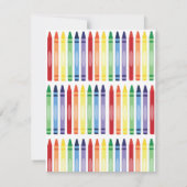 レインボーカラフルクレヨンかわいい先生鑑賞 ノートカード (裏面)