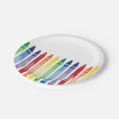レインボーカラフルクレヨン ペーパープレート (アングル)