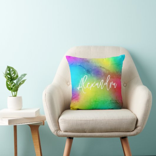 レインボーカラフルグラディエントテクスチャ鮮やか クッション (椅子)