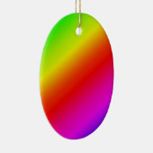 レインボーカラフルグラディエント斜めブレンド セラミックオーナメント (右)