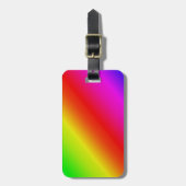 レインボーカラフルグラディエント斜めブレンド ラゲッジタグ (正面縦)