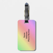 レインボーカラフルグラディエント斜めブレンド ラゲッジタグ (裏面縦)