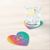 レインボーカラフルグラデーションパーフェクト梨かわいい結婚ズ ペーパーコースター (インサイチュ)