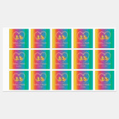 レインボーカラフルグラデーションパーフェクト梨かわいい結婚ズ ラベル (シート)