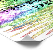 レインボーカラフルグリッターアートパーティーウェルカムサイン ポスター (角)