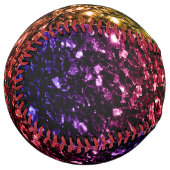 レインボーカラフルグリッタースパークルモノグラム名 ソフトボール (正面左)