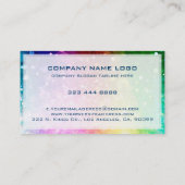 レインボーカラフルグリッターテクスチャのパーソナル化 名刺 (裏面)