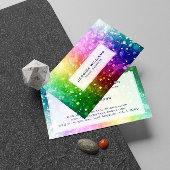 レインボーカラフルグリッターテクスチャのパーソナル化 名刺