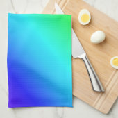 レインボーカラフルグリーンブルーパープル斜めブレンド キッチンタオル (四つ折り)