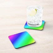 レインボーカラフルグリーンブルーパープル斜めブレンド コースター (右側)