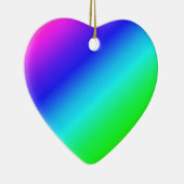 レインボーカラフルグリーンブルーパープル斜めブレンド セラミックオーナメント (右)