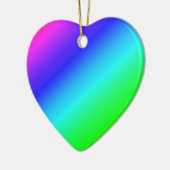 レインボーカラフルグリーンブルーパープル斜めブレンド セラミックオーナメント (左)