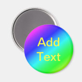 レインボーカラフルグリーンブルーパープル斜めブレンド マグネット (正面/裏面)