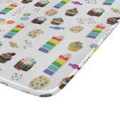 レインボーカラフルケーキのデザート&ふりかけパターン カッティングボード (角)