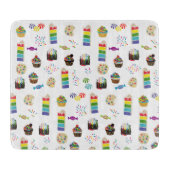 レインボーカラフルケーキのデザート&ふりかけパターン カッティングボード (正面)