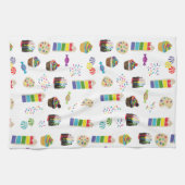 レインボーカラフルケーキのデザート&ふりかけパターン キッチンタオル (横)