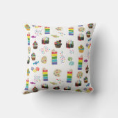 レインボーカラフルケーキのデザート&ふりかけパターン クッション (裏面)
