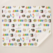 レインボーカラフルケーキのデザート&ふりかけパターン シェルパブランケット (正面(横))