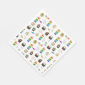 レインボーカラフルケーキのデザート&ふりかけパターン スタンダードランチョンナプキン (角)