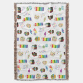 レインボーカラフルケーキのデザート&ふりかけパターン スローブランケット (正面縦)