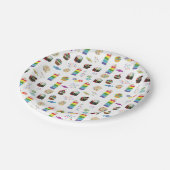 レインボーカラフルケーキのデザート&ふりかけパターン ペーパープレート (アングル)