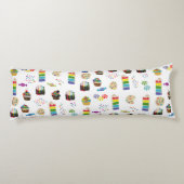 レインボーカラフルケーキのデザート&ふりかけパターン ボディピロー (裏面)