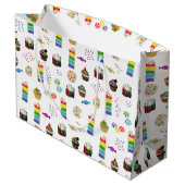 レインボーカラフルケーキのデザート&ふりかけパターン ラージペーパーバッグ (裏面アングル)