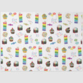 レインボーカラフルケーキのデザート&ふりかけパターン 薄葉紙 (正面)