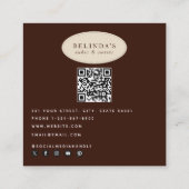 レインボーカラフルケーキのデザート&ふりかけQRコード スクエア名刺 (裏面)