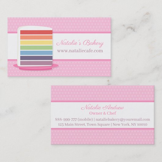 レインボーカラフルケーキベーカリー 名刺 (正面/裏面)