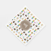 レインボーカラフルケーキ振りかける誕生日パーティー スタンダードランチョンナプキン (角)