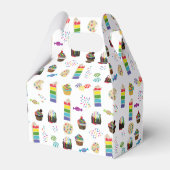 レインボーカラフルケーキ振りかける誕生日パーティー フェイバーボックス (裏面サイド)