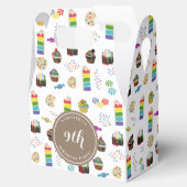 レインボーカラフルケーキ振りかける誕生日パーティー フェイバーボックス (オープン)