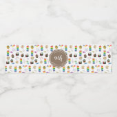 レインボーカラフルケーキ振りかける誕生日パーティー ペットボトルラベル (シングルラベル)