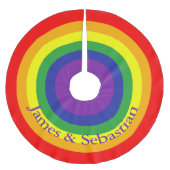 レインボーカラフルゲイプライドパーソナライズされた ブラッシュドポリエステルツリースカート (正面)