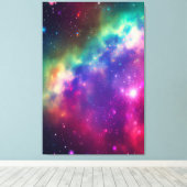 レインボーカラフルコズミックバースト延伸キャンバス キャンバスプリント (インサイチュ (ウッドフロア))