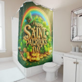 レインボーカラフルサンお洒落パトリックの日 シャワーカーテン (インサイチュ)