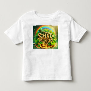 レインボーカラフルサンお洒落パトリックの日 トドラーTシャツ