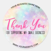 レインボーカラフルサンキューオーダースモールビジネス ラウンドシール (正面)