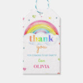 レインボーカラフルサンキューラベル誕生会 ギフトタグ (正面)