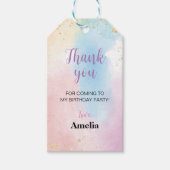 レインボーカラフルサンキューラベル誕生会 ギフトタグ (正面)