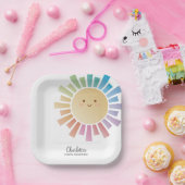 レインボーカラフルサンシャインベビーシャワー ペーパープレート (パーティー)